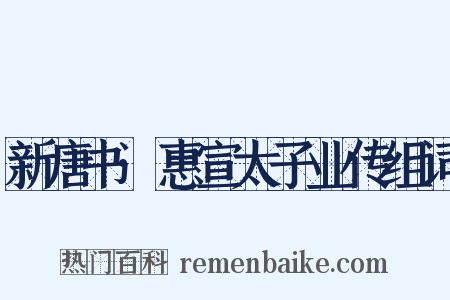 新唐书·惠宣太子业传组词是什么意思的图片